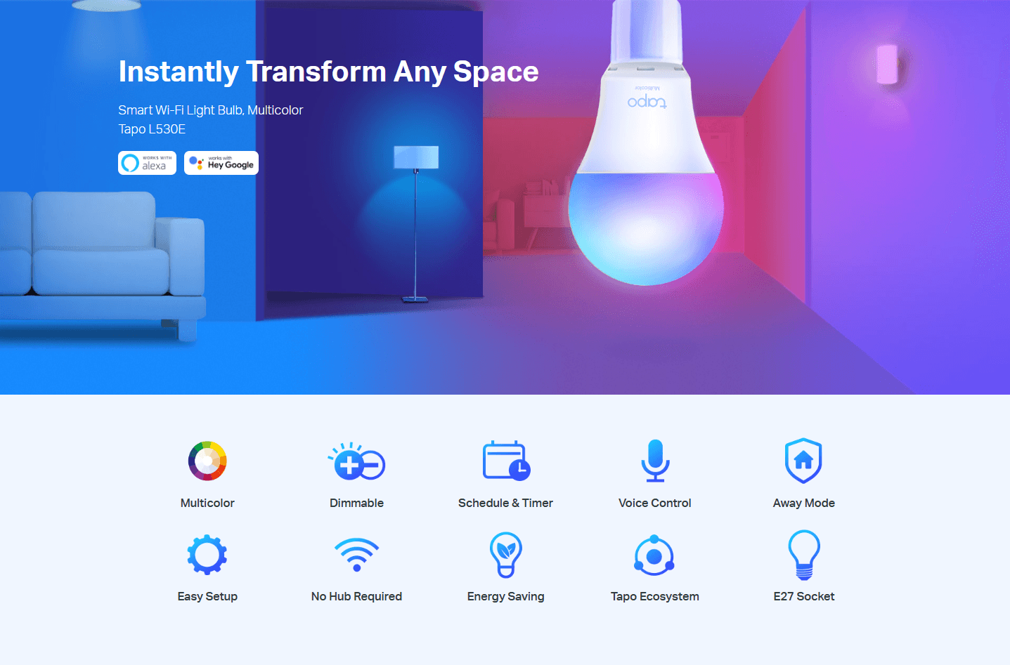 Tapo L530E | Smart Wi-Fi Light Bulb, Multicolor - 2