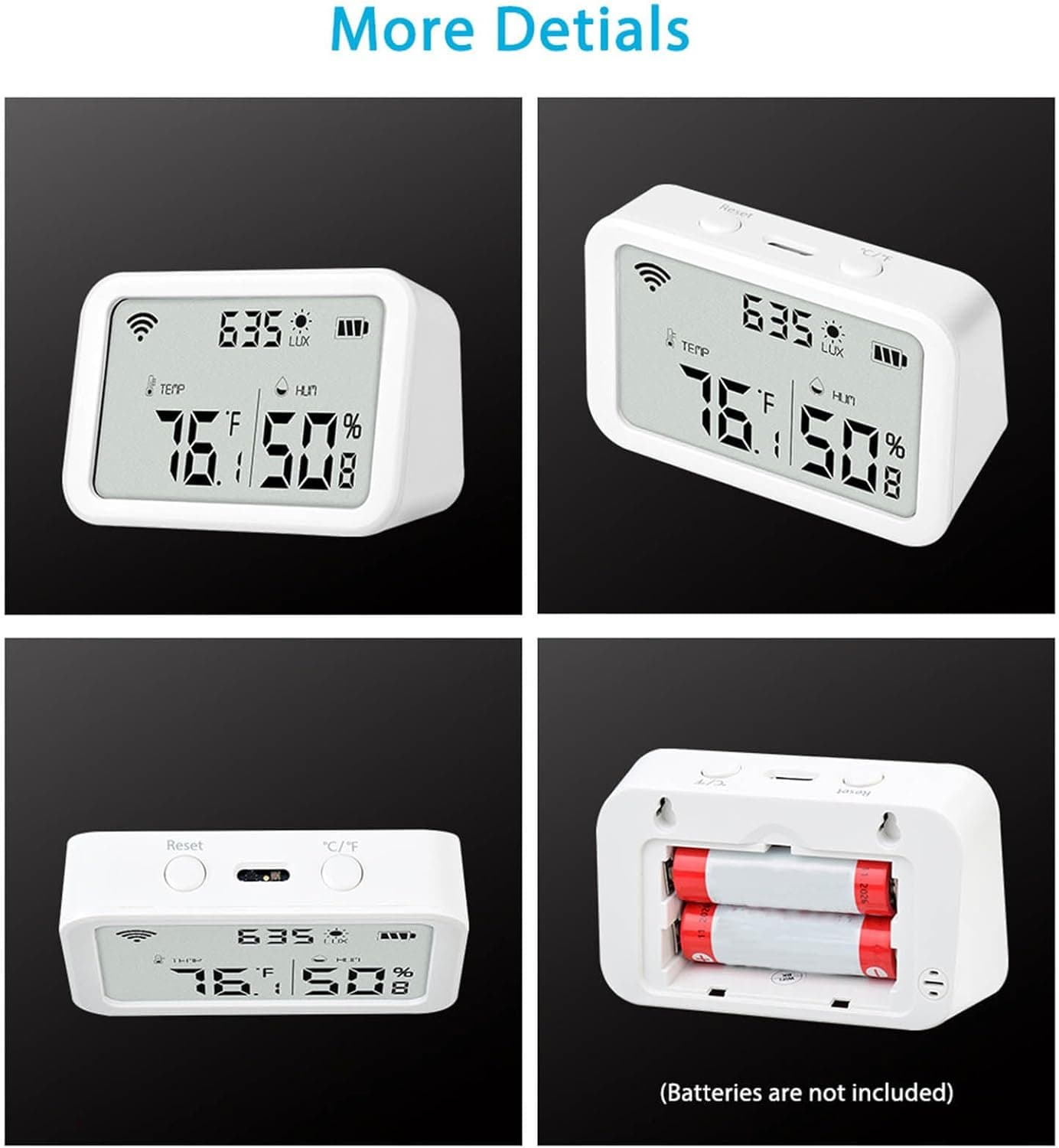 Tuya Smart Temperature & Humidity Sensor with LCD Display - 3