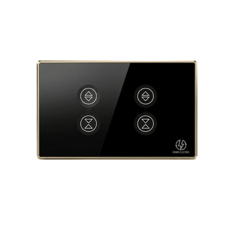 Tuya Wi-Fi Curtain black US Double (gold frame)