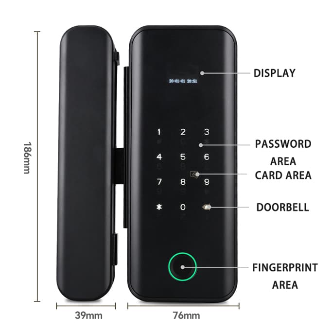 Tuya smart lock (Sl-020) for Glass Door - 2