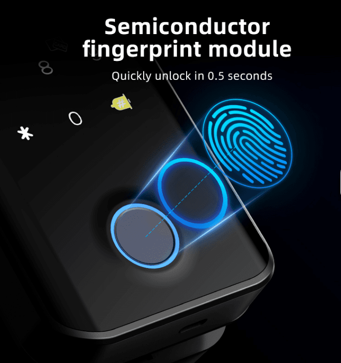 قفل ذكي SL-019 للأبواب الزجاجية مع بصمة الوجه - 3