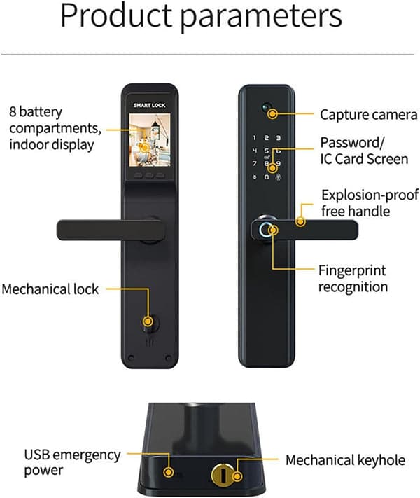 Tuya smart lock (Sl-008) For  Security Door - 2