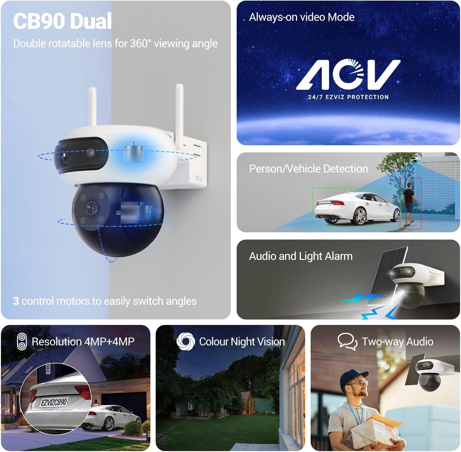 Ezviz camera Outdoor 4G + WiFi 2K Battery CS-CB90x - 4